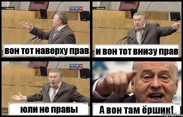 вон тот наверху прав и вон тот внизу прав юли не правы А вон там ёршик!, Комикс с Жириновским