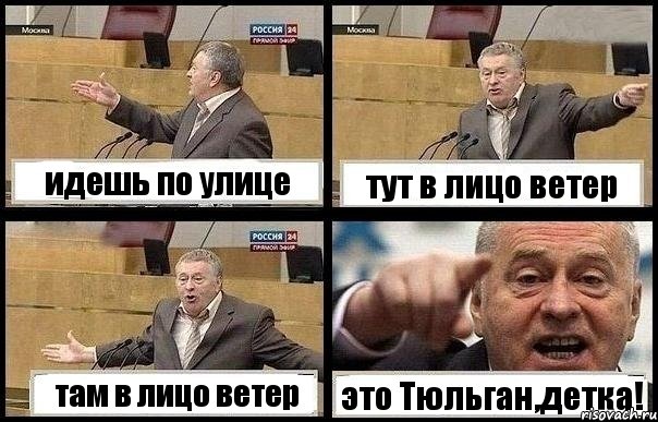 идешь по улице тут в лицо ветер там в лицо ветер это Тюльган,детка!, Комикс с Жириновским