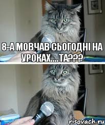 8-а мовчав сьогодні на уроках....та???, Комикс  кот с микрофоном