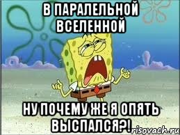 в паралельной вселенной ну почему же я опять выспался?!, Мем Спанч Боб плачет