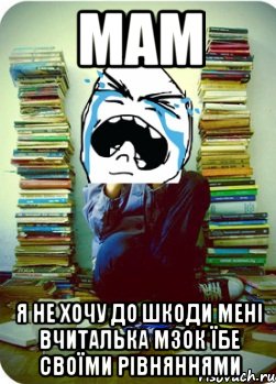 мам я не хочу до шкоди мені вчиталька мзок їбе своїми рівняннями, Мем Типовий десятикласник