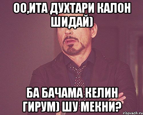 оо,ита духтари калон шидай) ба бачама келин гирум) шу мекни?, Мем твое выражение лица