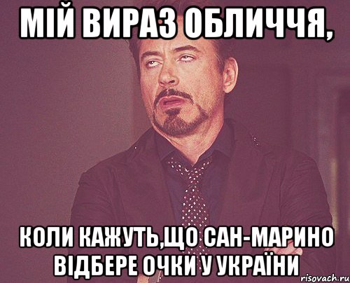 мій вираз обличчя, коли кажуть,що сан-марино відбере очки у україни, Мем твое выражение лица