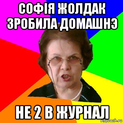 софiя жолдак зробила домашнэ не 2 в журнал, Мем Типичная училка