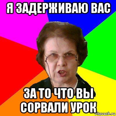 я задерживаю вас за то что вы сорвали урок, Мем Типичная училка