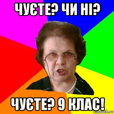 чуєте? чи ні? чуєте? 9 клас!, Мем Типичная училка