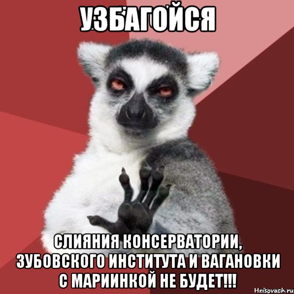 узбагойся слияния консерватории, зубовского института и вагановки с мариинкой не будет!!!, Мем Узбагойзя