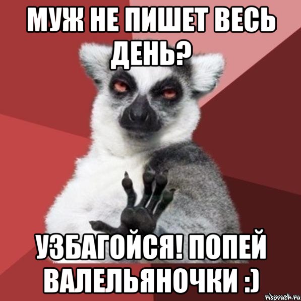 муж не пишет весь день? узбагойся! попей валельяночки :), Мем Узбагойзя