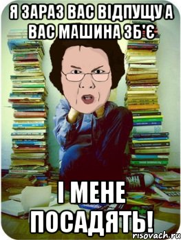 я зараз вас відпущу а вас машина зб'є і мене посадять!, Мем Вчитель