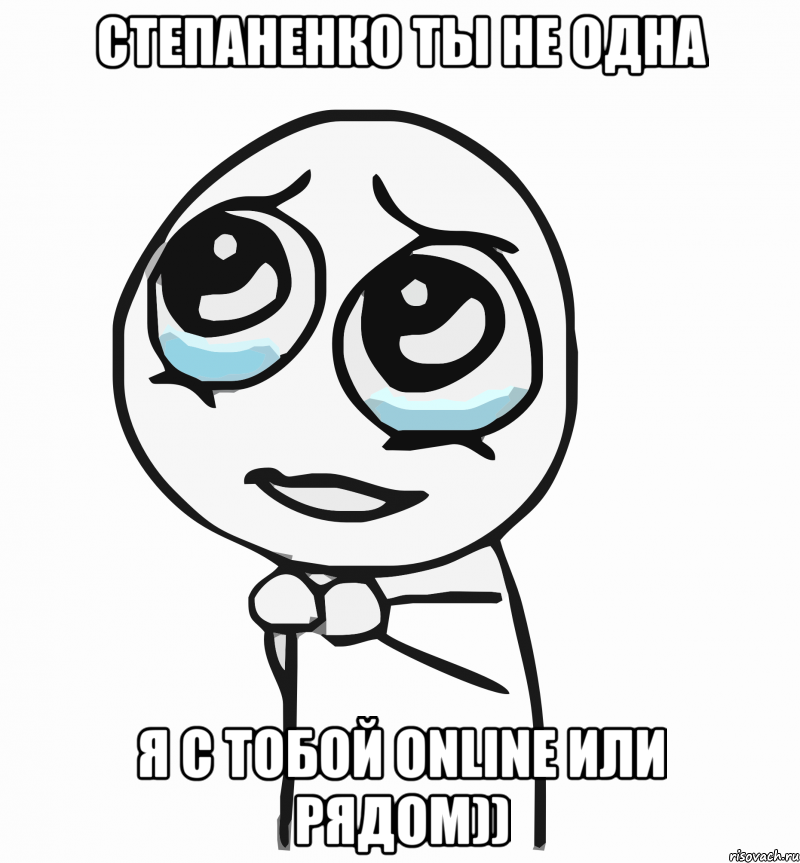 степаненко ты не одна я с тобой online или рядом)), Мем  ну пожалуйста (please)