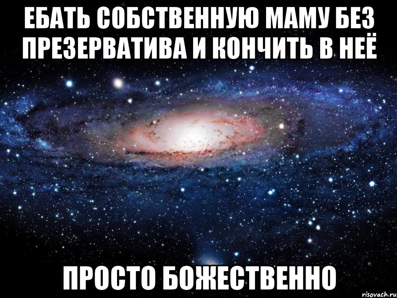 ебать собственную маму без презерватива и кончить в неё просто божественно, Мем Вселенная