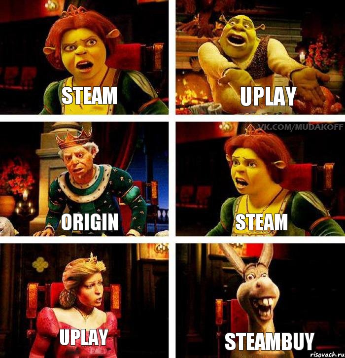 Steam Origin Uplay Uplay Steam Steambuy, Комикс  Шрек Фиона Гарольд Осел