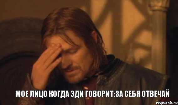 МОЕ ЛИЦО КОГДА ЭДИ ГОВОРИТ:ЗА СЕБЯ ОТВЕЧАЙ, Мем Закрывает лицо