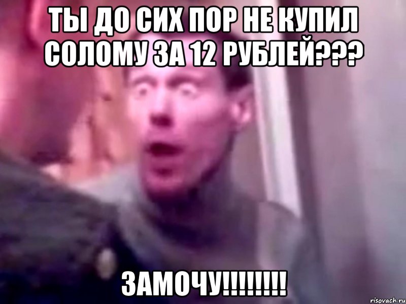 ты до сих пор не купил солому за 12 рублей??? замочу!!!, Мем Запили