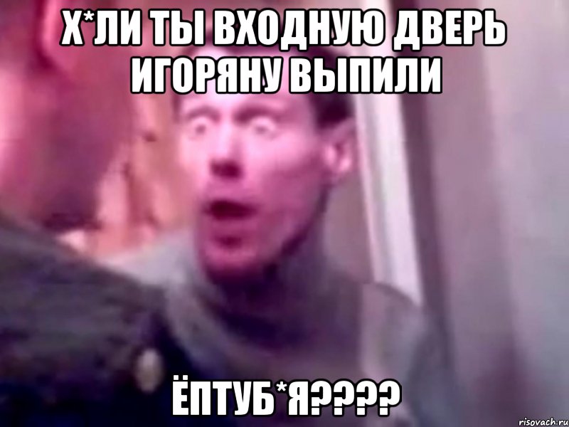 х*ли ты входную дверь игоряну выпили ёптуб*я???, Мем Запили