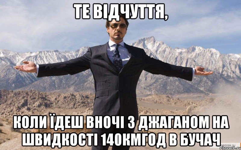 те відчуття, коли їдеш вночі з джаганом на швидкості 140кмгод в бучач, Мем железный человек