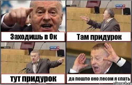 Заходишь в Ок Там придурок тут придурок да пошло оно лесом я спать, Комикс жиреновский