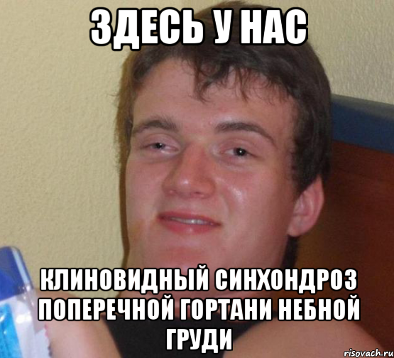 Здесь у нас клиновидный синхондроз поперечной гортани небной груди, Мем 10 guy (Stoner Stanley really high guy укуренный парень)