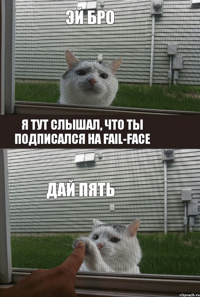 эй бро я тут слышал, что ты подписался на FAIL-FACE дай пять, Комикс  Эй, бро