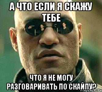 а что если я скажу тебе что я не могу разговаривать по скайпу?, Мем  а что если я скажу тебе