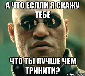 А что еслли я скажу тебе Что ты лучше чем тринити?, Мем  а что если я скажу тебе