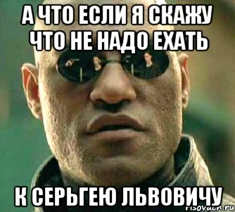 а что если я скажу что не надо ехать к Серьгею Львовичу, Мем  а что если я скажу тебе