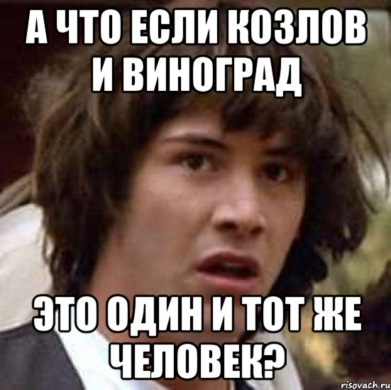 А что если козлов и виноград это один и тот же человек?, Мем А что если (Киану Ривз)