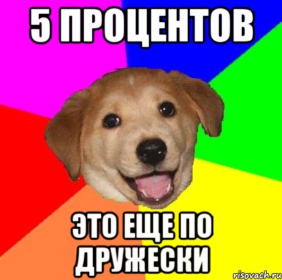 5 процентов это еще по дружески, Мем Advice Dog