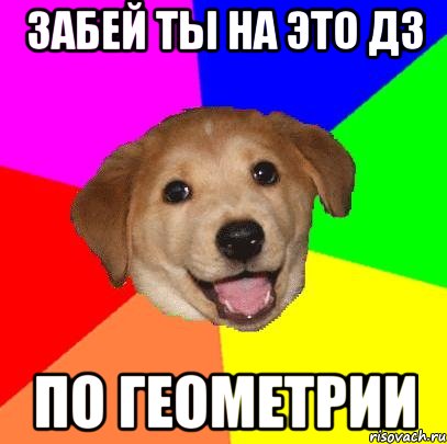 Забей ты на это ДЗ По геометрии, Мем Advice Dog