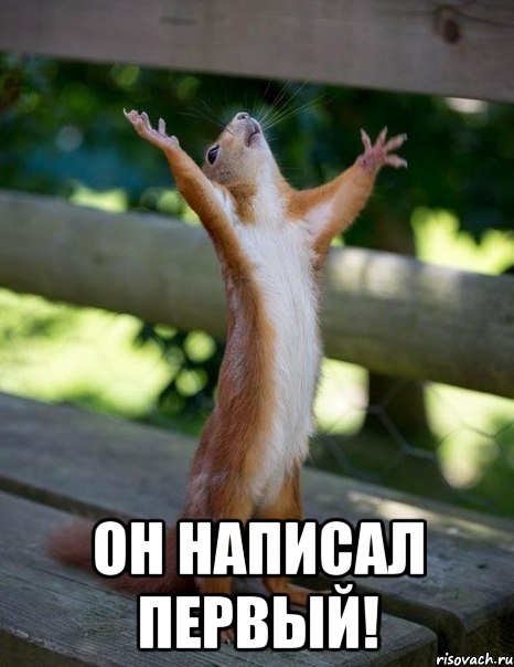  Он написал первый!, Мем    белка молится