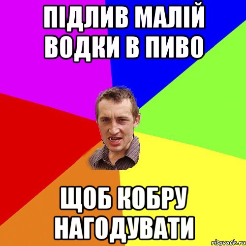 Підлив малій водки в пиво ЩОБ КОБРУ НАГОДУВАТИ, Мем Чоткий паца