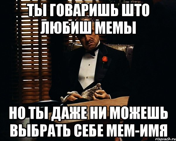 ты говаришь што любиш мемы но ты даже ни можешь выбрать себе мем-имя, Мем Дон Вито Корлеоне