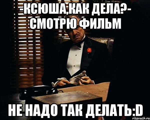 -ксюша,как дела?- смотрю фильм не надо так делать:d, Мем Дон Вито Корлеоне