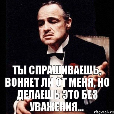 Ты спрашиваешь, воняет ли от меня, но делаешь это без уважения..., Комикс Дон Вито Корлеоне 1