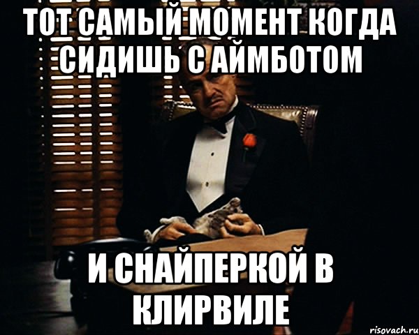 ТОТ САМЫЙ МОМЕНТ КОГДА СИДИШЬ С АЙМБОТОМ И СНАЙПЕРКОЙ В КЛИРВИЛЕ, Мем Дон Вито Корлеоне