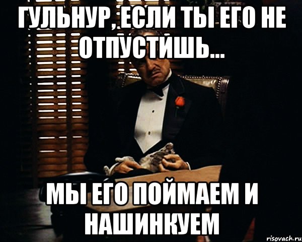 Гульнур, если ты его не отпустишь... мы его поймаем и нашинкуем, Мем Дон Вито Корлеоне