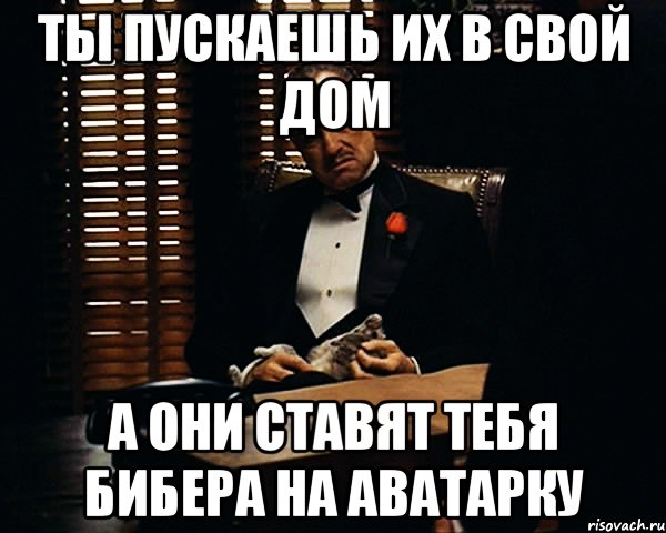 ты пускаешь их в свой дом а они ставят тебя Бибера на аватарку, Мем Дон Вито Корлеоне