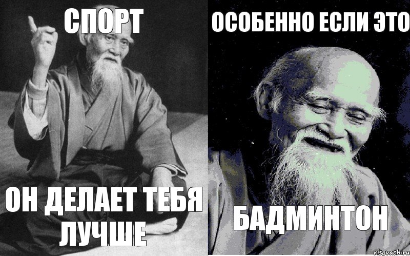 Спорт Он делает тебя лучше Особенно если это Бадминтон, Комикс Мудрец-монах (4 зоны)