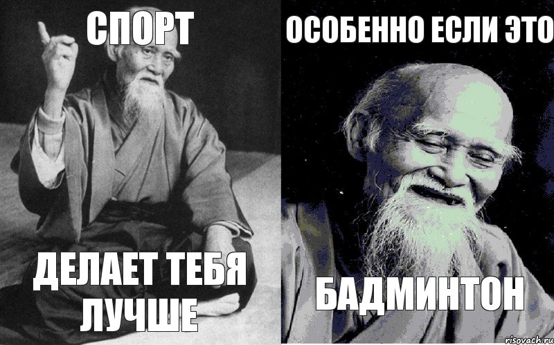 Спорт делает тебя лучше Особенно если это Бадминтон, Комикс Мудрец-монах (4 зоны)