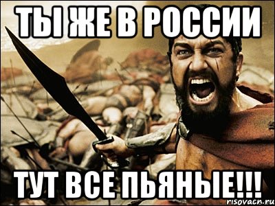 ты же в россии тут все пьяные!!!, Мем Это Спарта