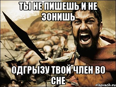 ты не пишешь и не зонишь одгрызу твой член во сне, Мем Это Спарта