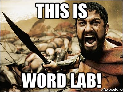 this is word lab!, Мем Это Спарта