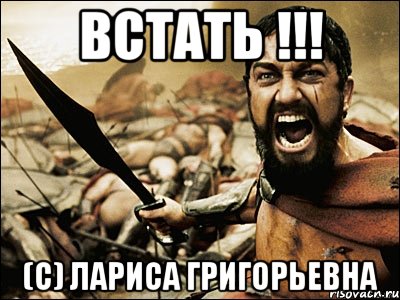 ВСТАТЬ !!! (С) ЛАРИСА ГРИГОРЬЕВНА, Мем Это Спарта