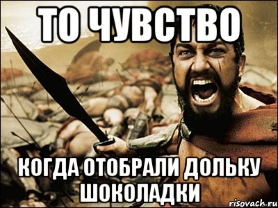 ТО чувство Когда отобрали дольку шоколадки, Мем Это Спарта