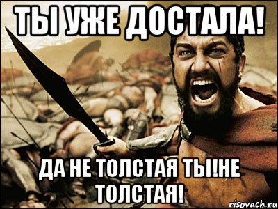 Ты уже достала! Да не толстая ты!Не толстая!, Мем Это Спарта