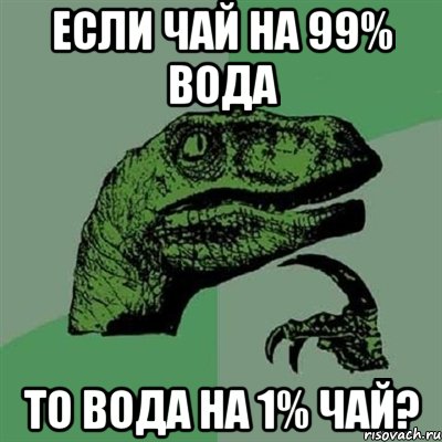 если чай на 99% вода то вода на 1% чай?, Мем Филосораптор