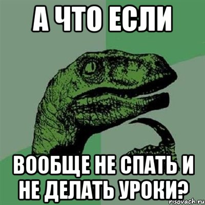 А что если Вообще не спать и не делать уроки?, Мем Филосораптор