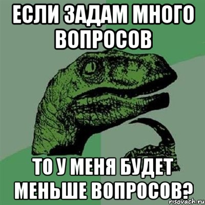 Если задам много вопросов То у меня будет меньше вопросов?, Мем Филосораптор