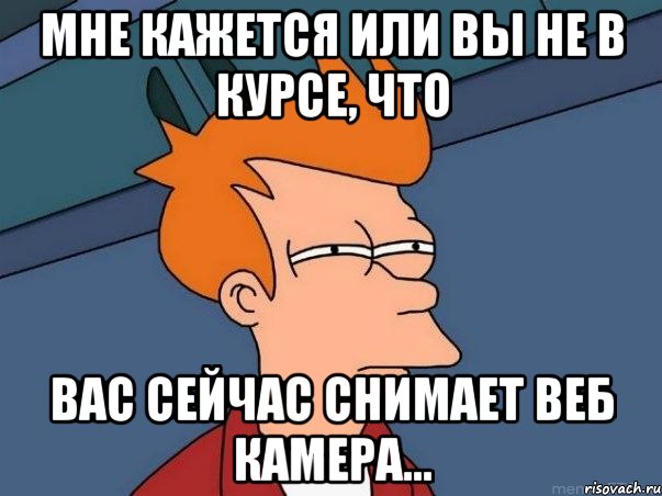 мне кажется или вы не в курсе, что вас сейчас снимает веб камера..., Мем  Фрай (мне кажется или)