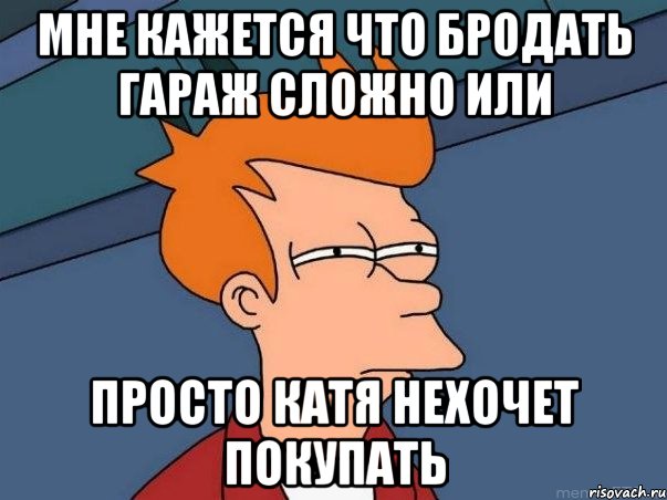 мне кажется что бродать гараж сложно или просто катя нехочет покупать, Мем  Фрай (мне кажется или)